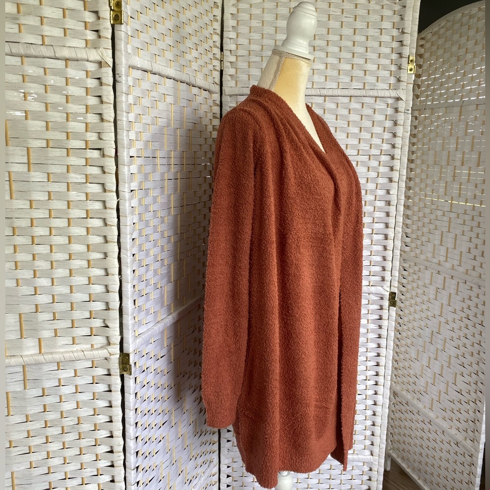 NWT Hem & Thread Cloud Brushed Luxe Soft Cardigan Beautiful Rust Color - Picture 14 of 15